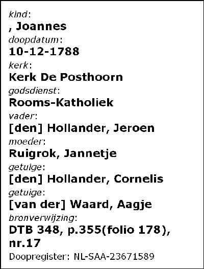 17881210 dp reg Joannes zv J d Hollander - J Ruijgrok